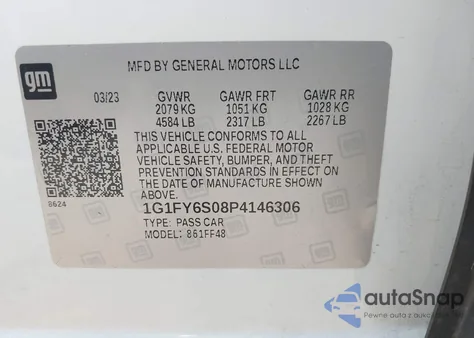 2023 Chevrolet Bolt Euv Lt z USA, uszkodzony, nr VIN 1G1FY6S08P4146306